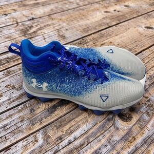 Under Armour Spotlight Franchise 2.0 Locked Down Football Cleats Blue Mens 16
